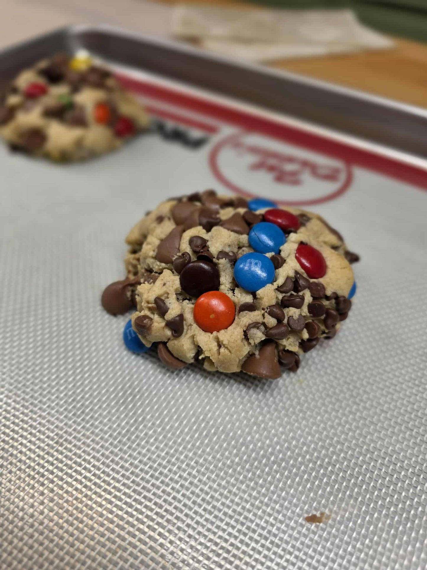 Gluten-Free M&M Nutella-Stuffed Cookie