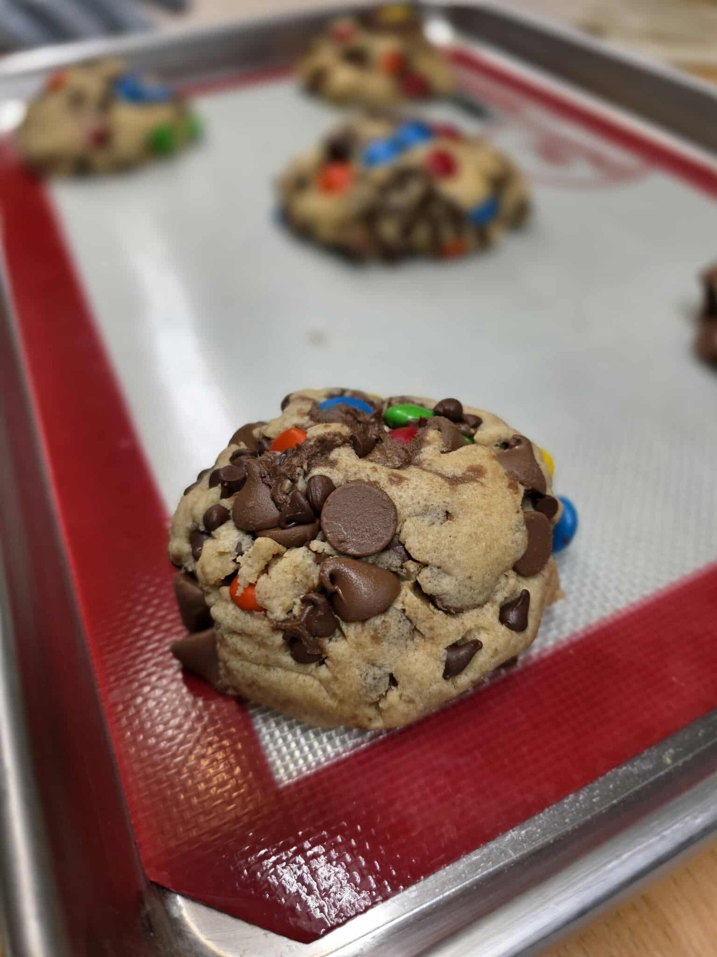 Gluten-Free M&M Nutella-Stuffed Cookie